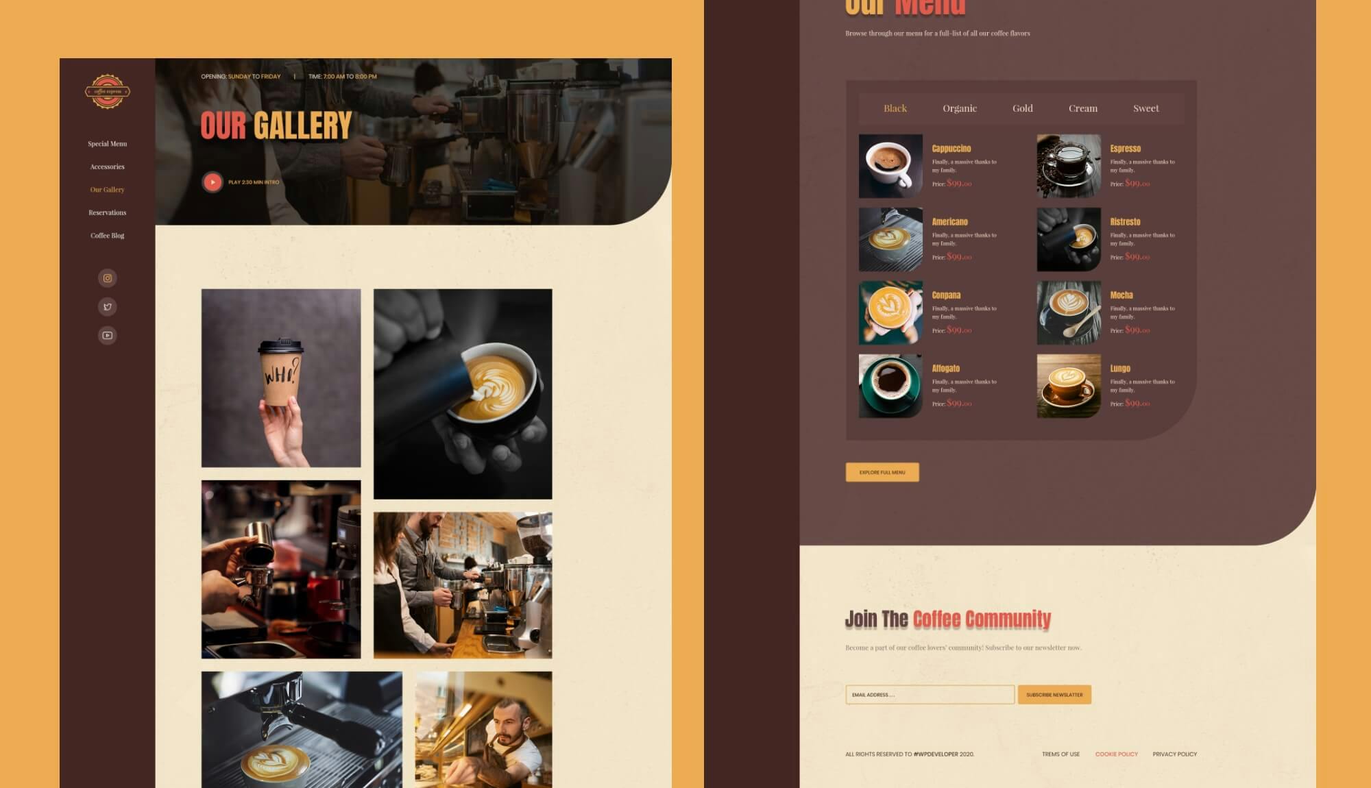 Coffee Express Gallery Page Banner