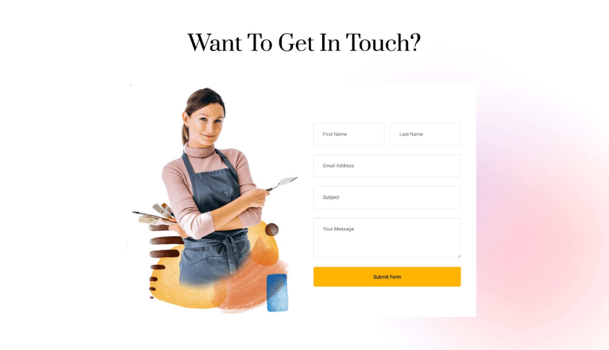 Acrylic Contact Section For Gutenberg By Templately