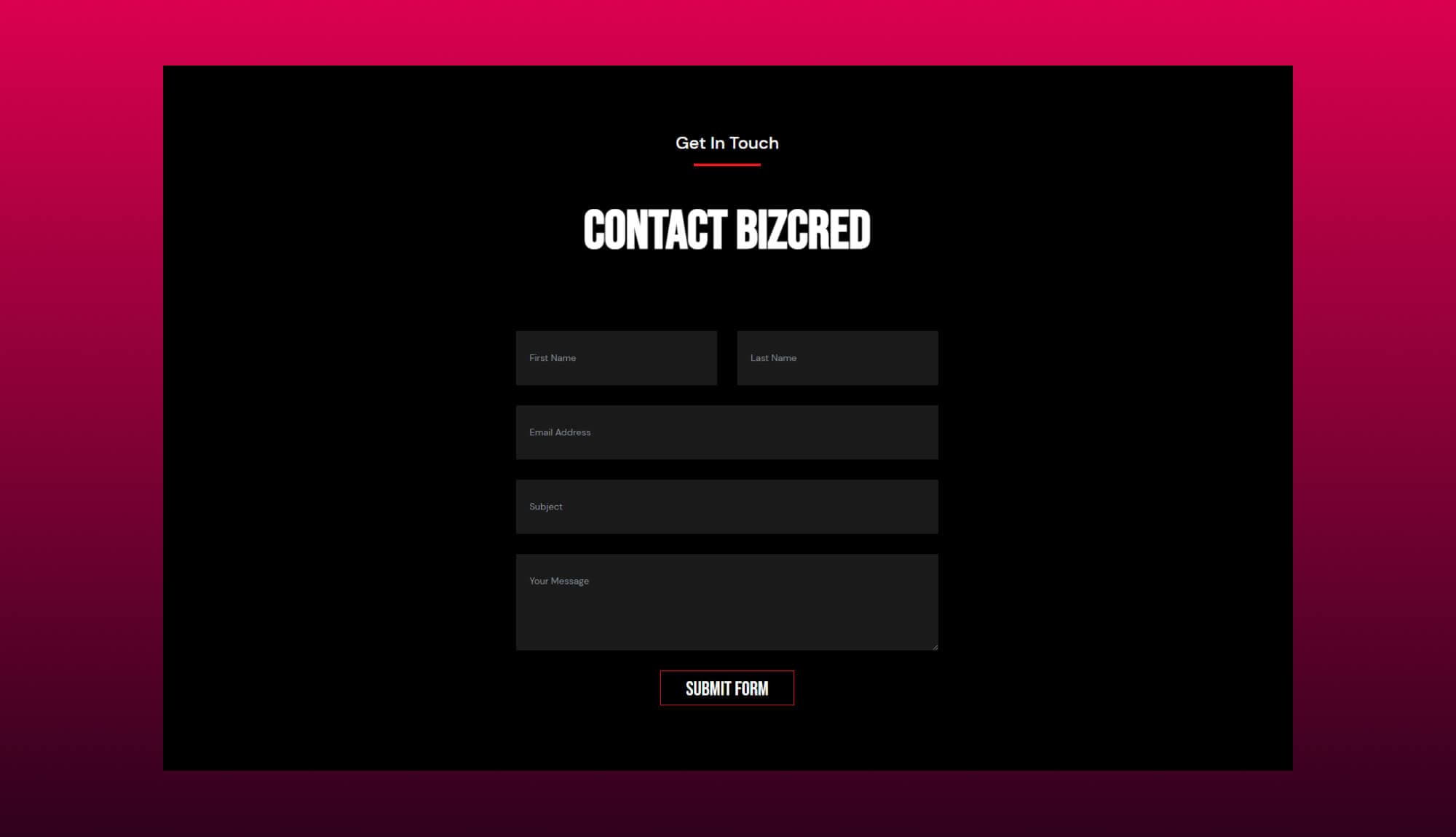 BizCred Contact Section For Gutenberg By Templately