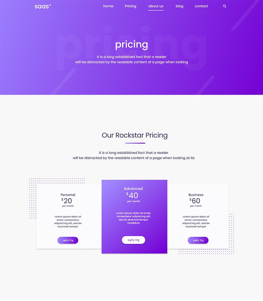 SaaS Starter Pricing Page thumbnail