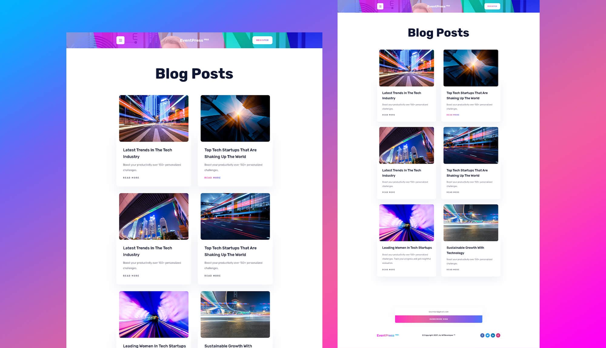 EventPress Pro Blog Page Banner