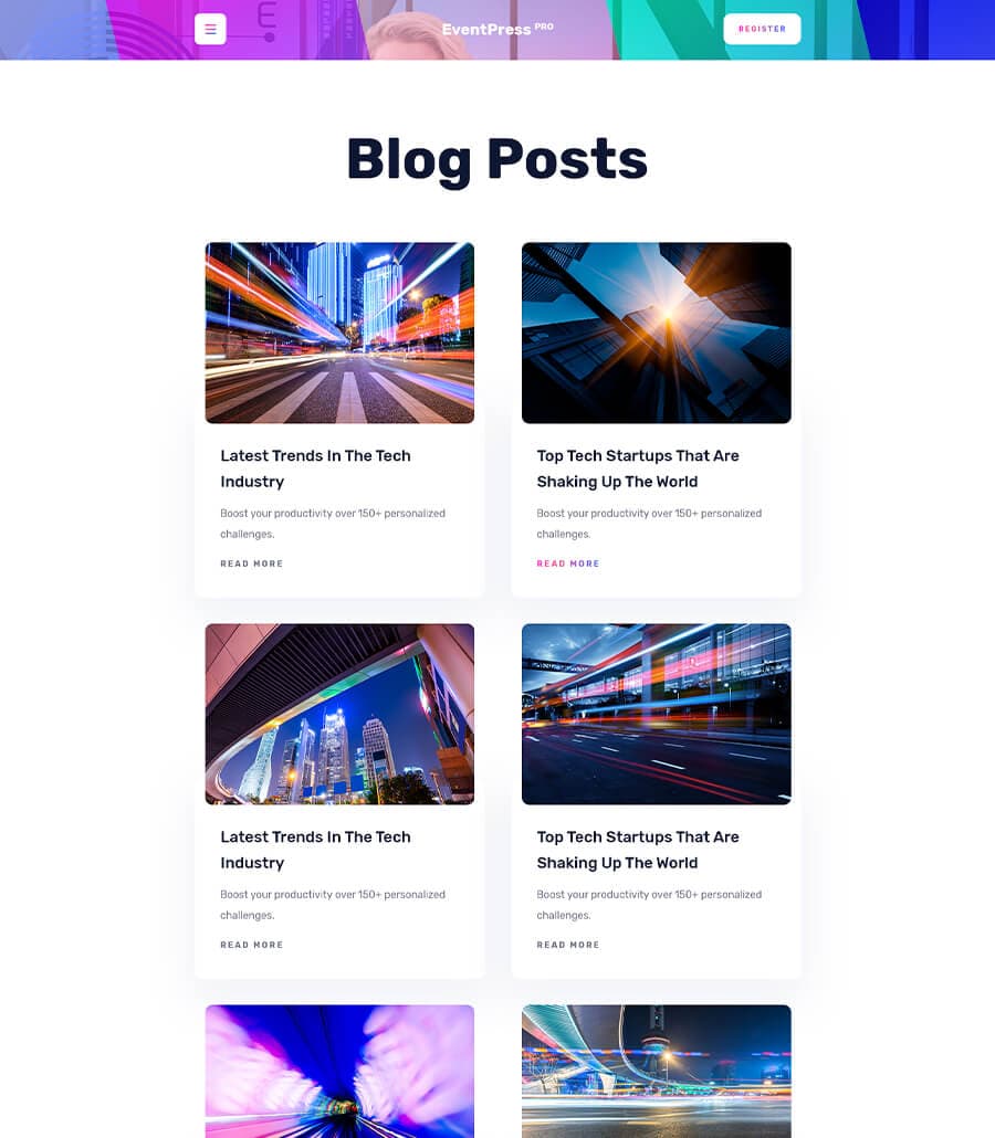 EventPress Pro Blog Page thumbnail