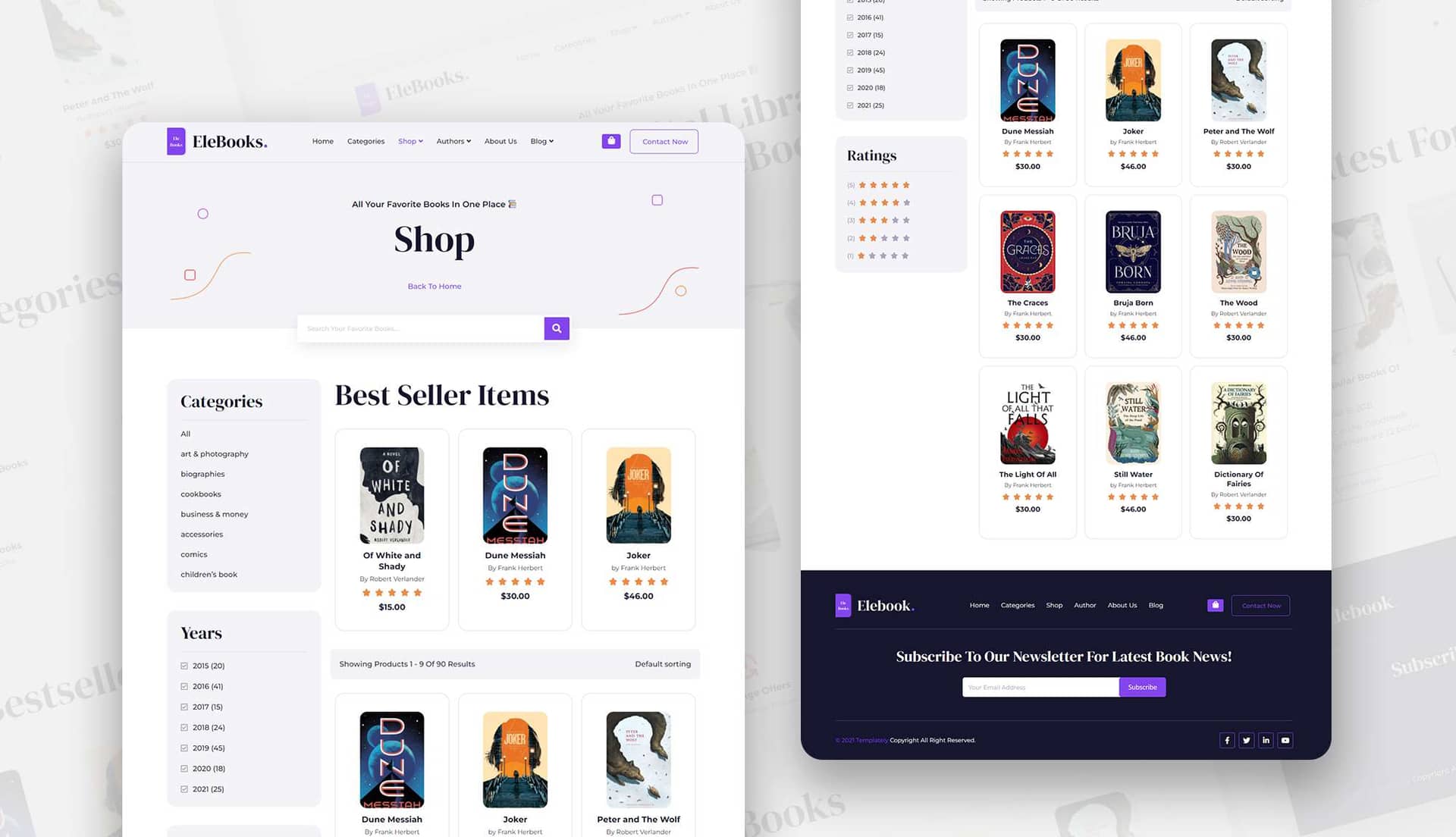 EleBook Shop Page By Templately