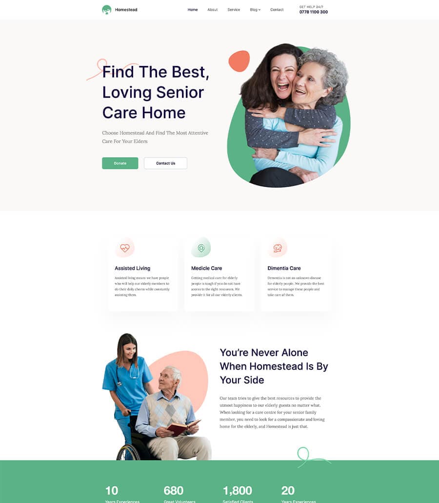 Homestead Home Page For Gutenberg thumbnail