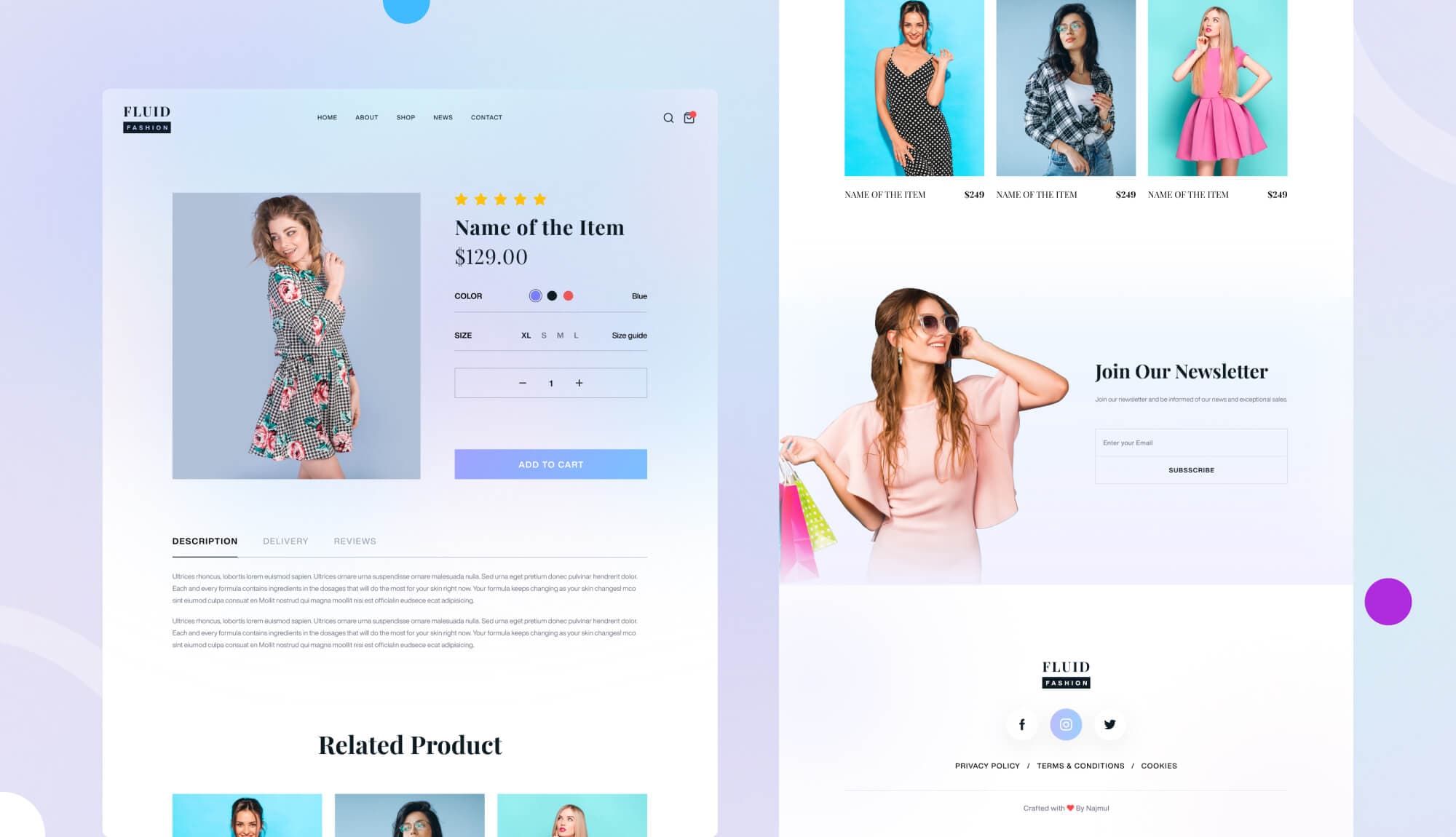 Fluid Fashion Product Details Page Banner