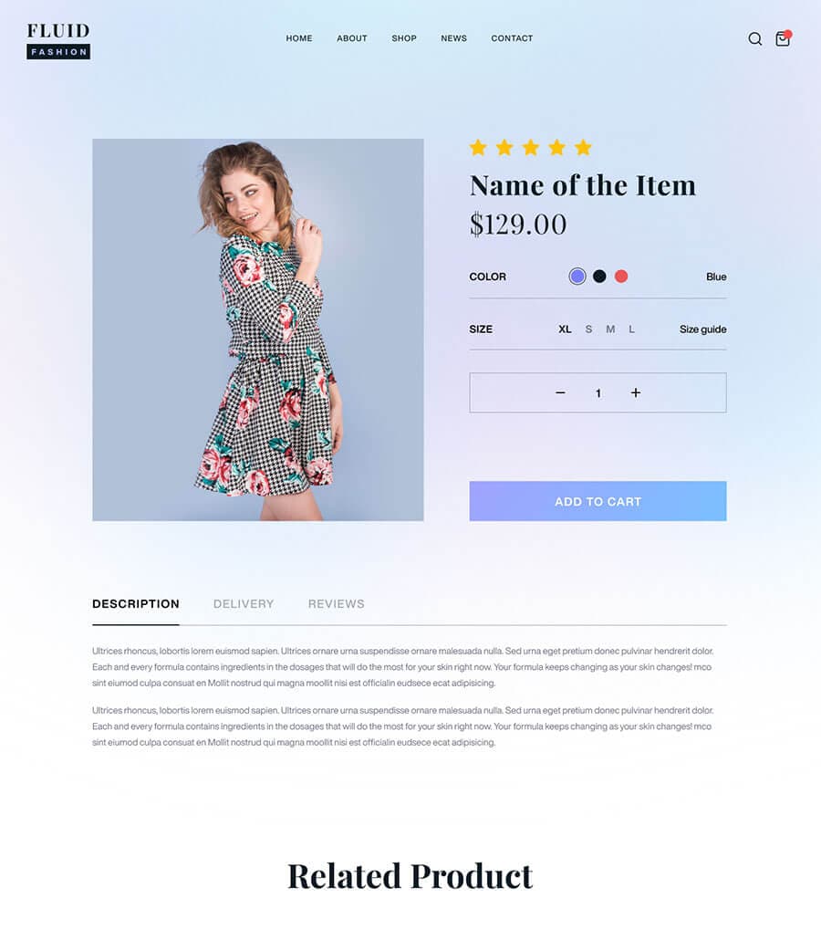 Fluid Fashion Product Details Page thumbnail
