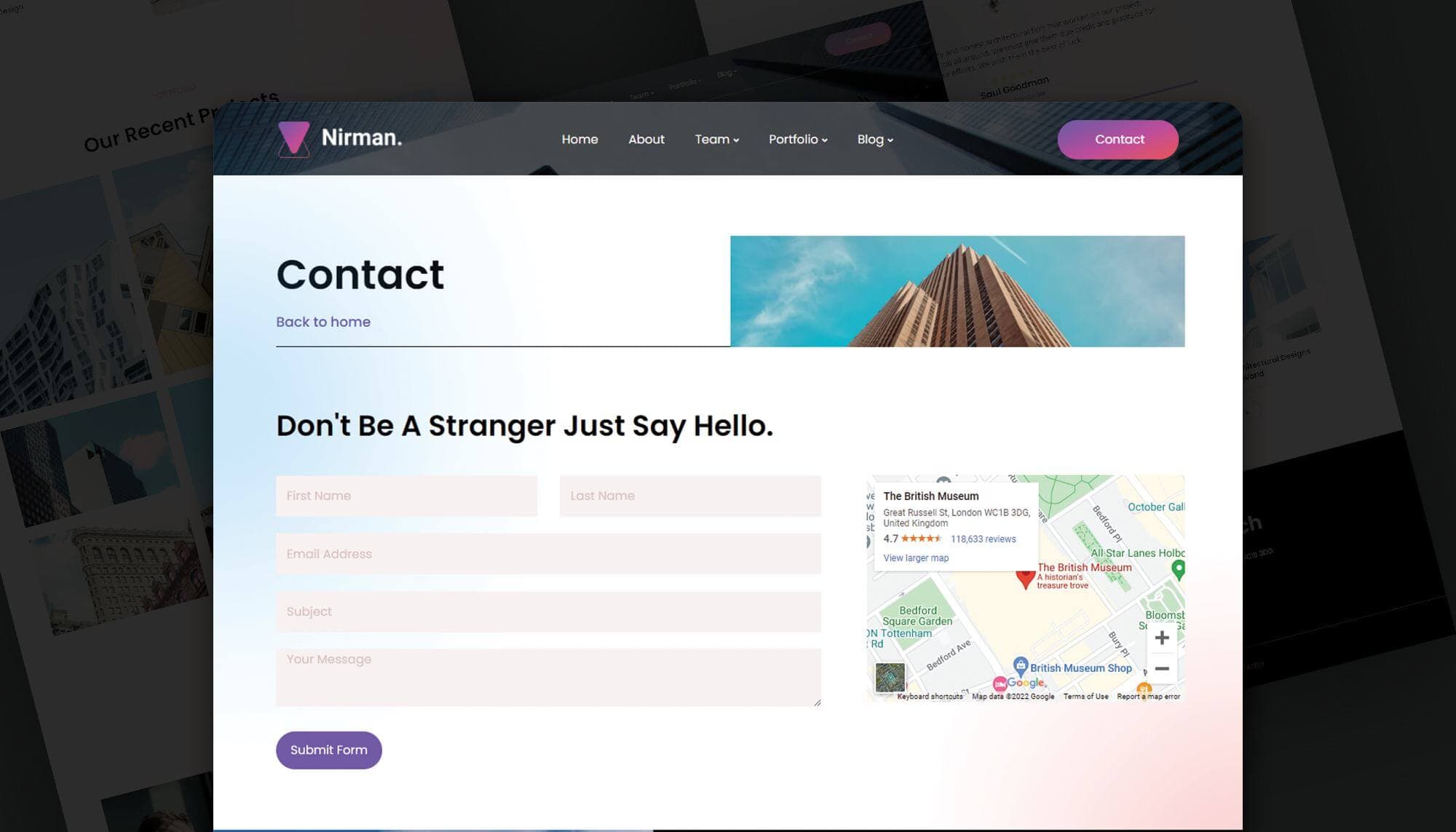 Nirman Contact Page Banner