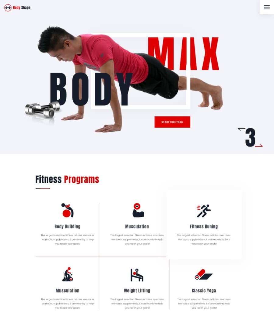 FitCut Fitness Homepage thumbnail