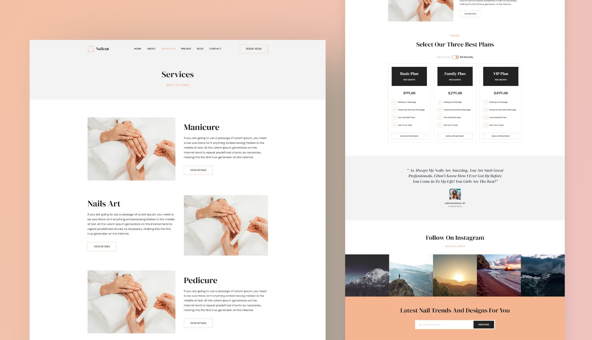 Nail Atelier Services Page For Gutenberg By Templately