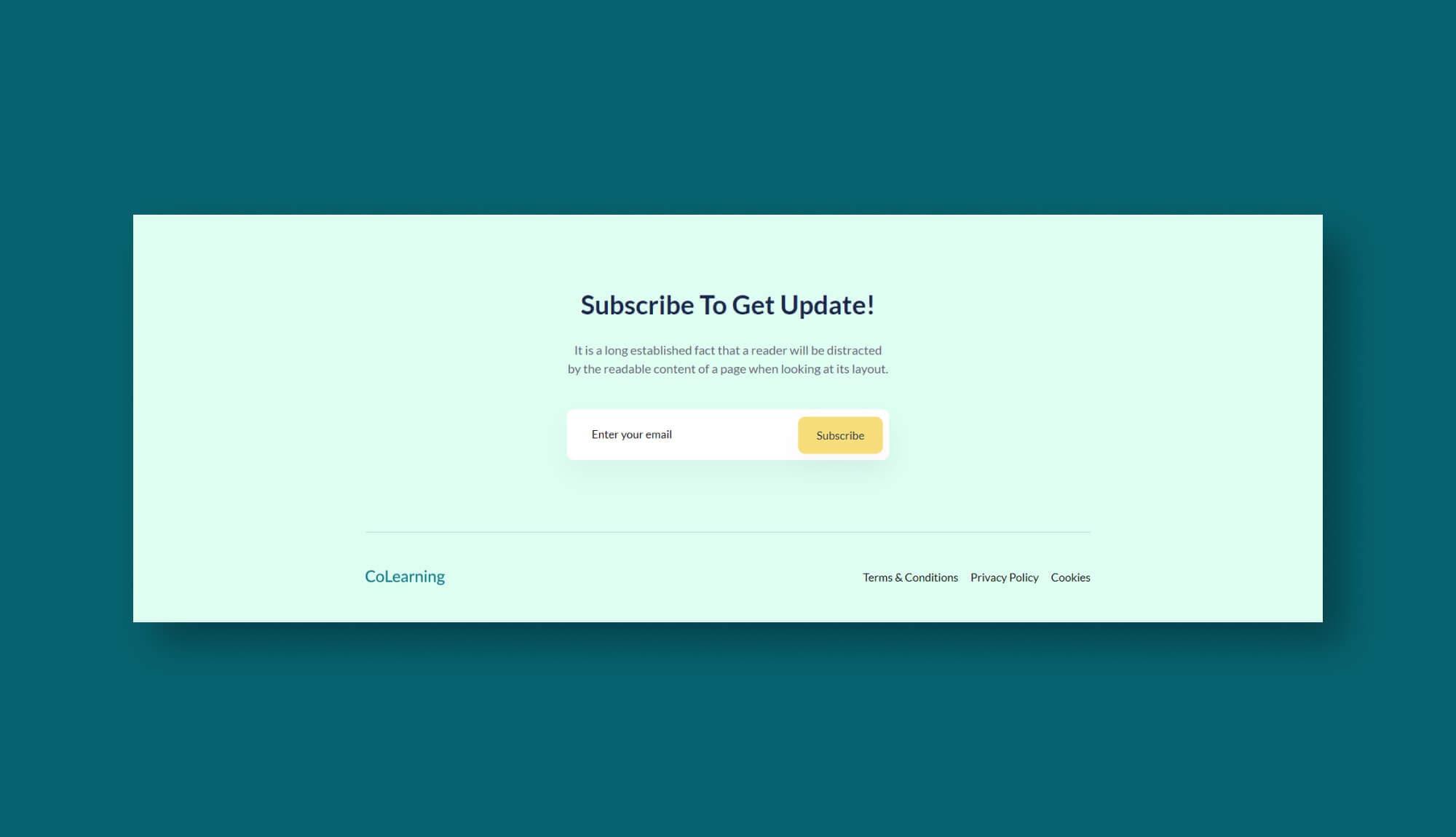 CoLearning Footer Section For Gutenberg Banner
