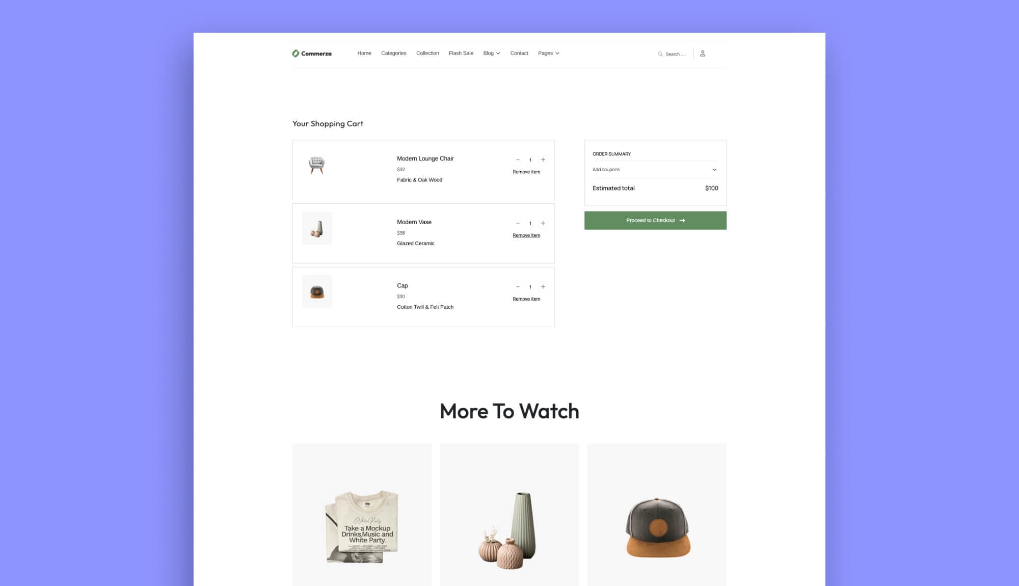 Commerza Cart Page For Gutenberg By Templately