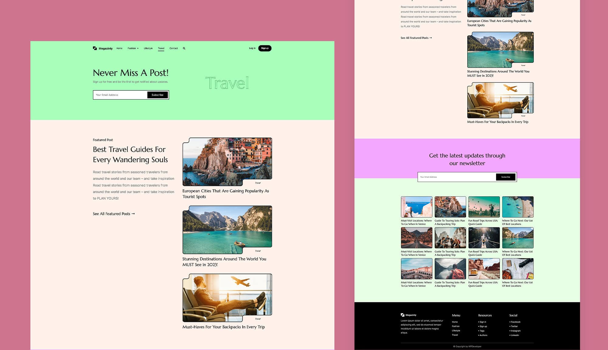 Magazinely Travel Page For Gutenberg Banner