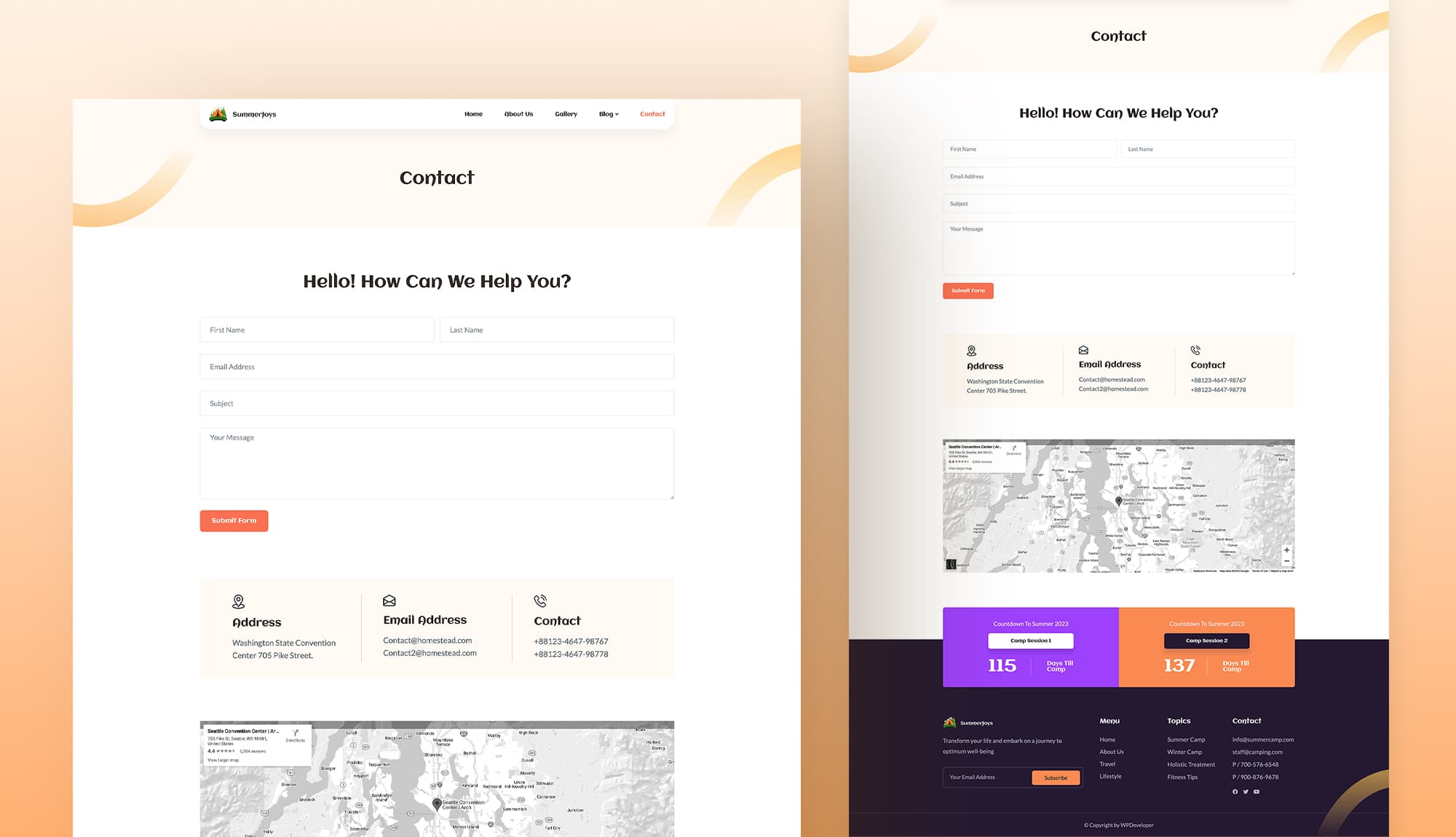 SummerJoy Contact Page Banner