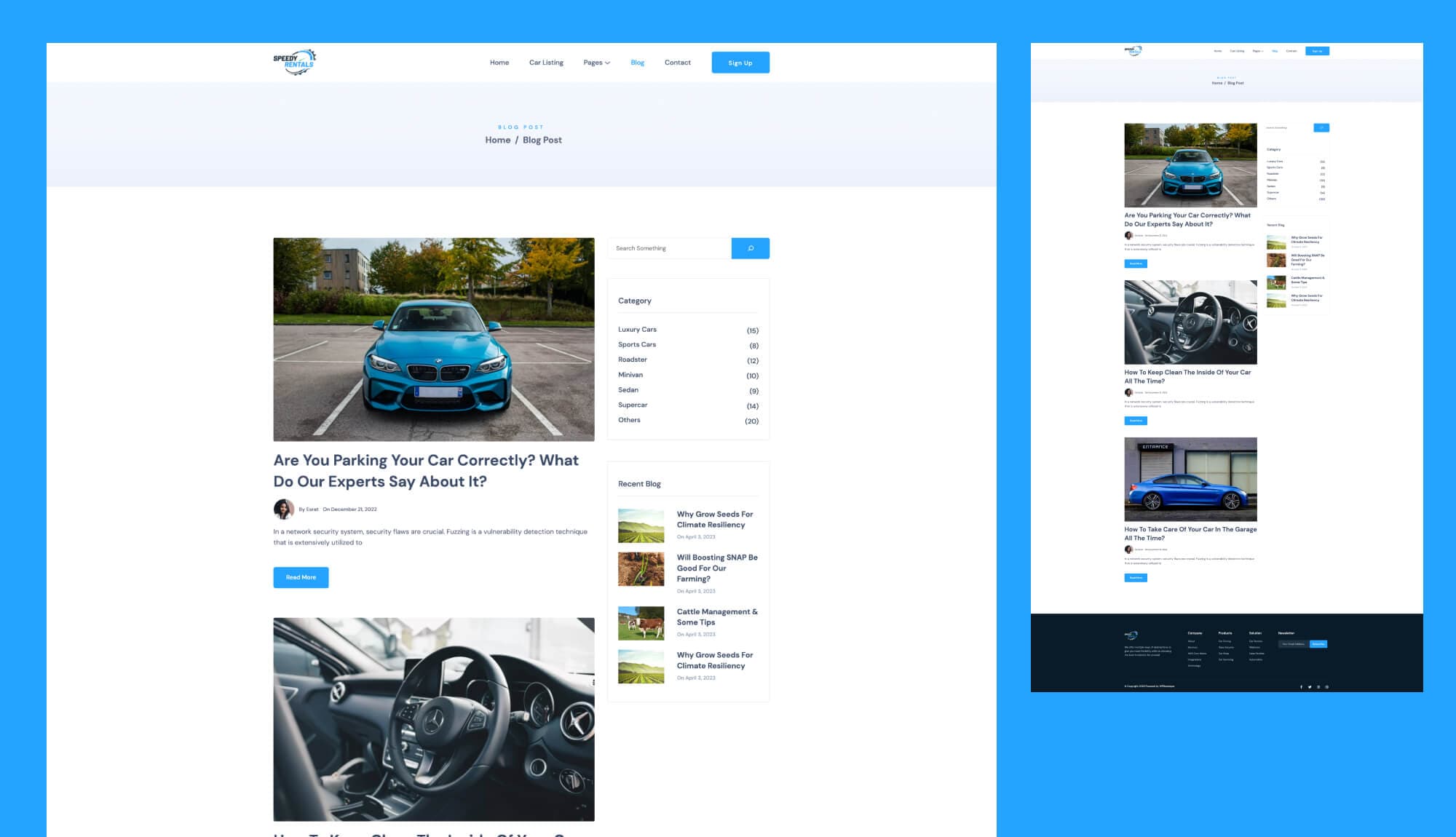 Speedy Rentals Blog Page For Gutenberg By Templately