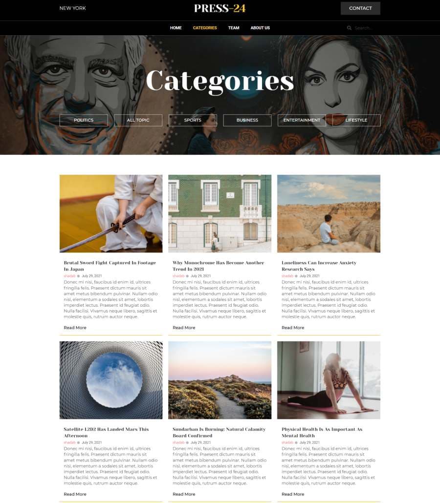Press24 Categories Page thumbnail