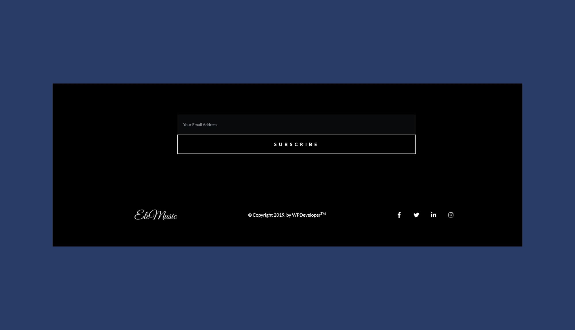 EleMusic Footer Section For Gutenberg Banner