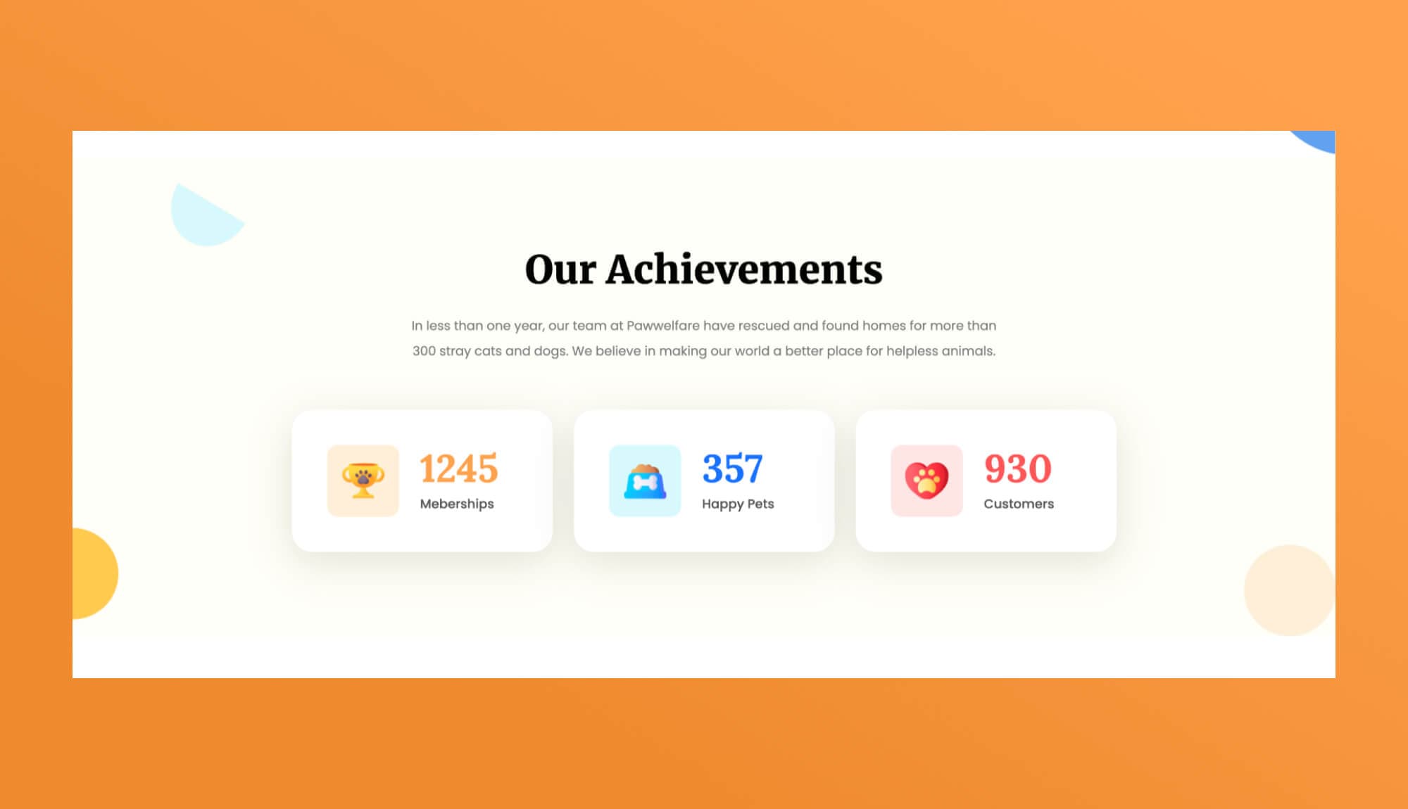 Pawwelfare Achievement Section For Gutenberg Banner