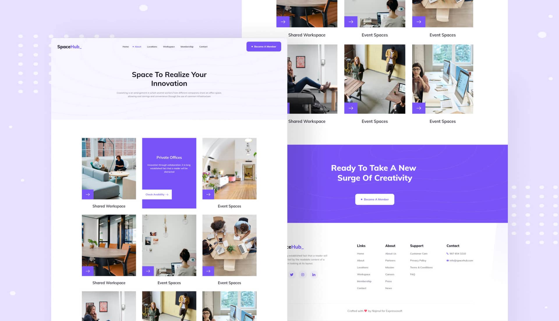 Space Hub Workspace Page By Templately