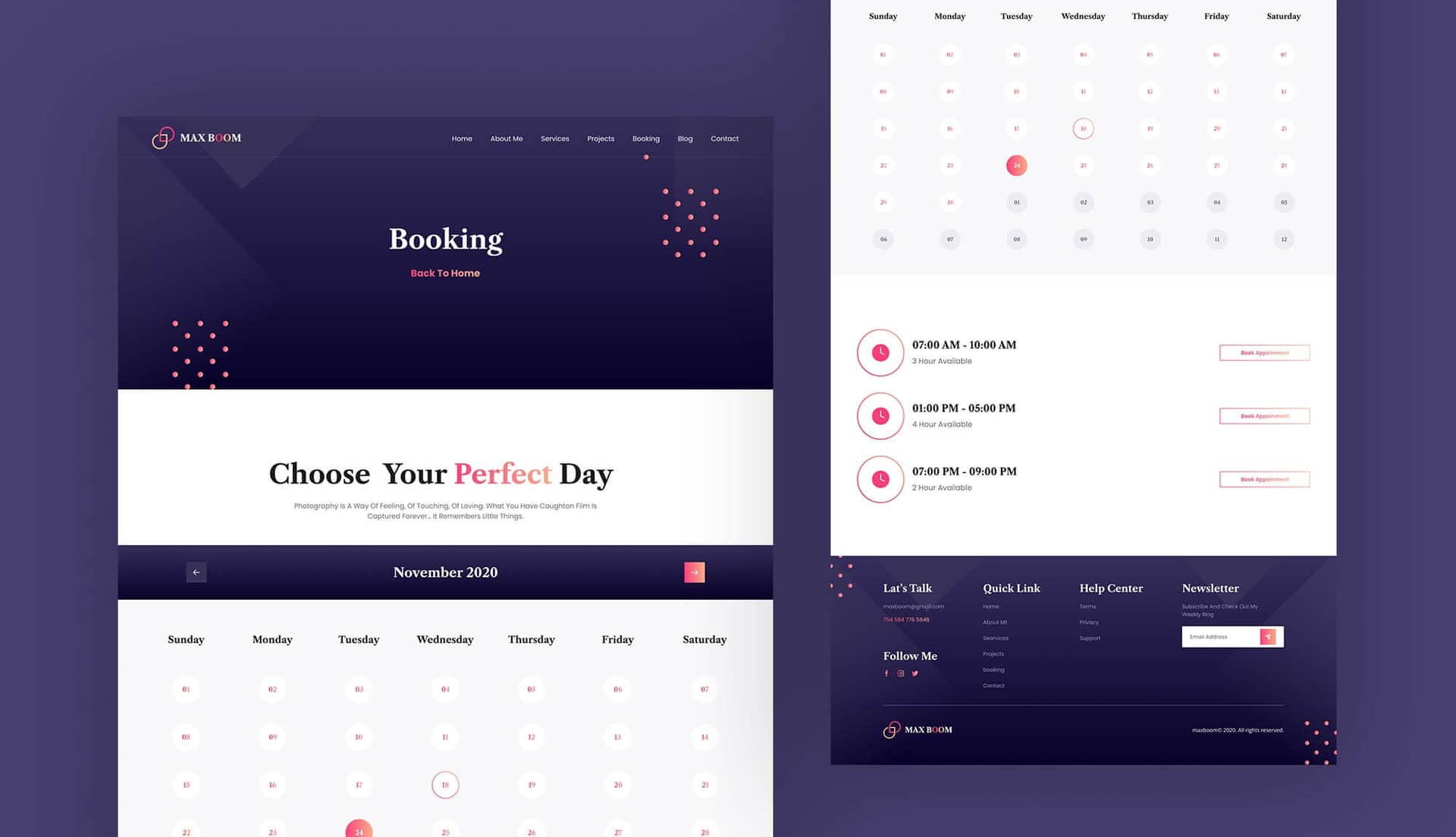 Max Boom Booking Page By Templately