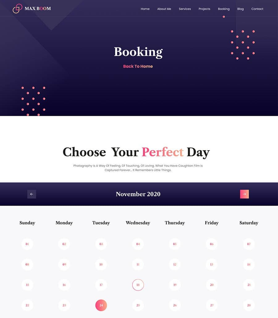 Max Boom Booking Page thumbnail