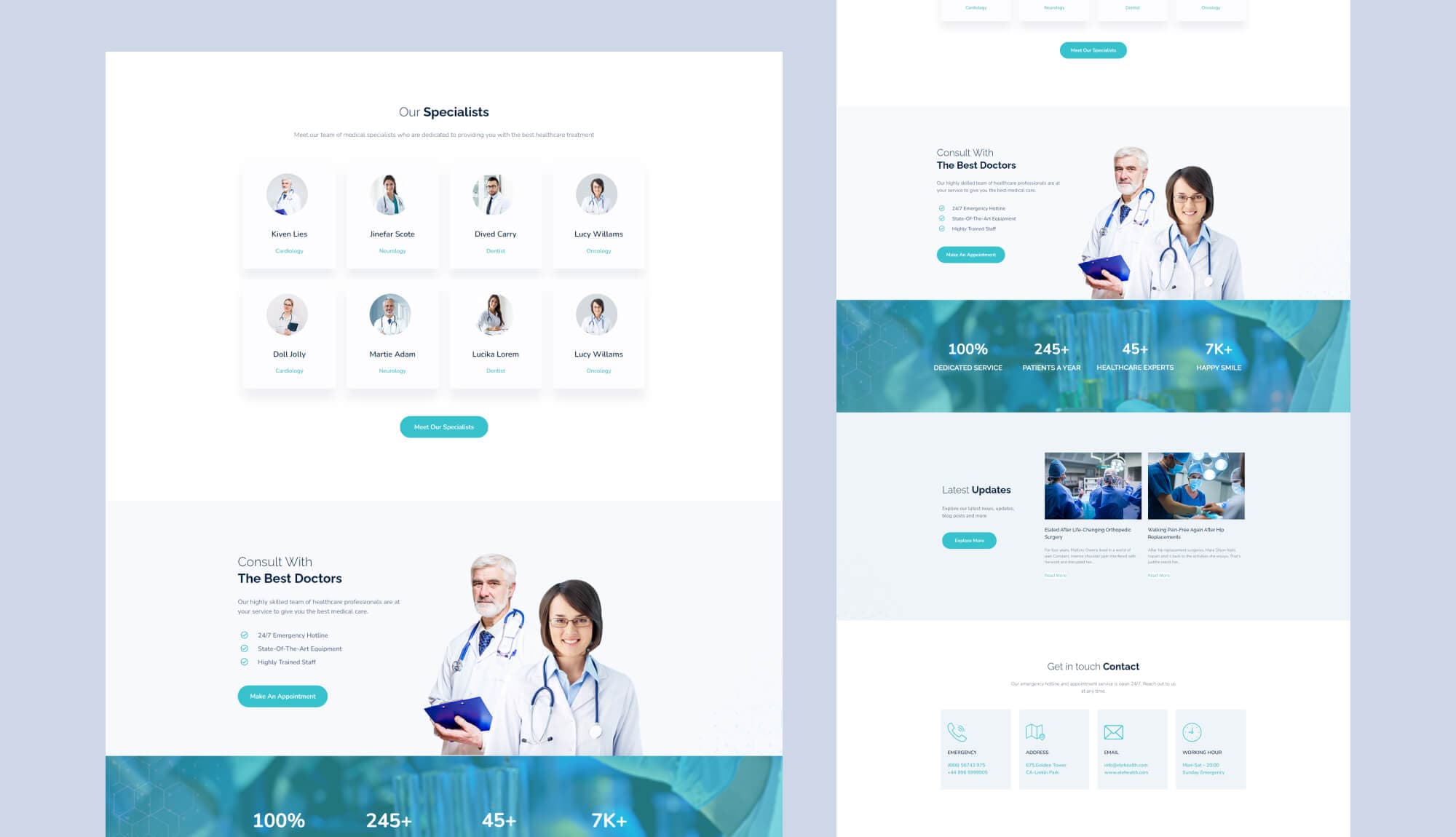 EleHealth Doctor List Page for Gutenberg By Templately