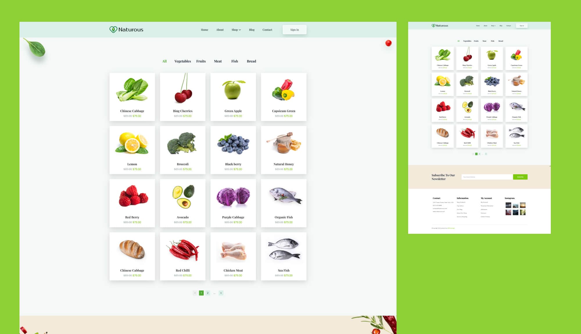 Naturous Shop Grid Page For Gutenberg Banner