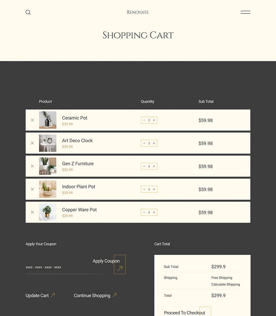 Renovate Cart Page thumbnail