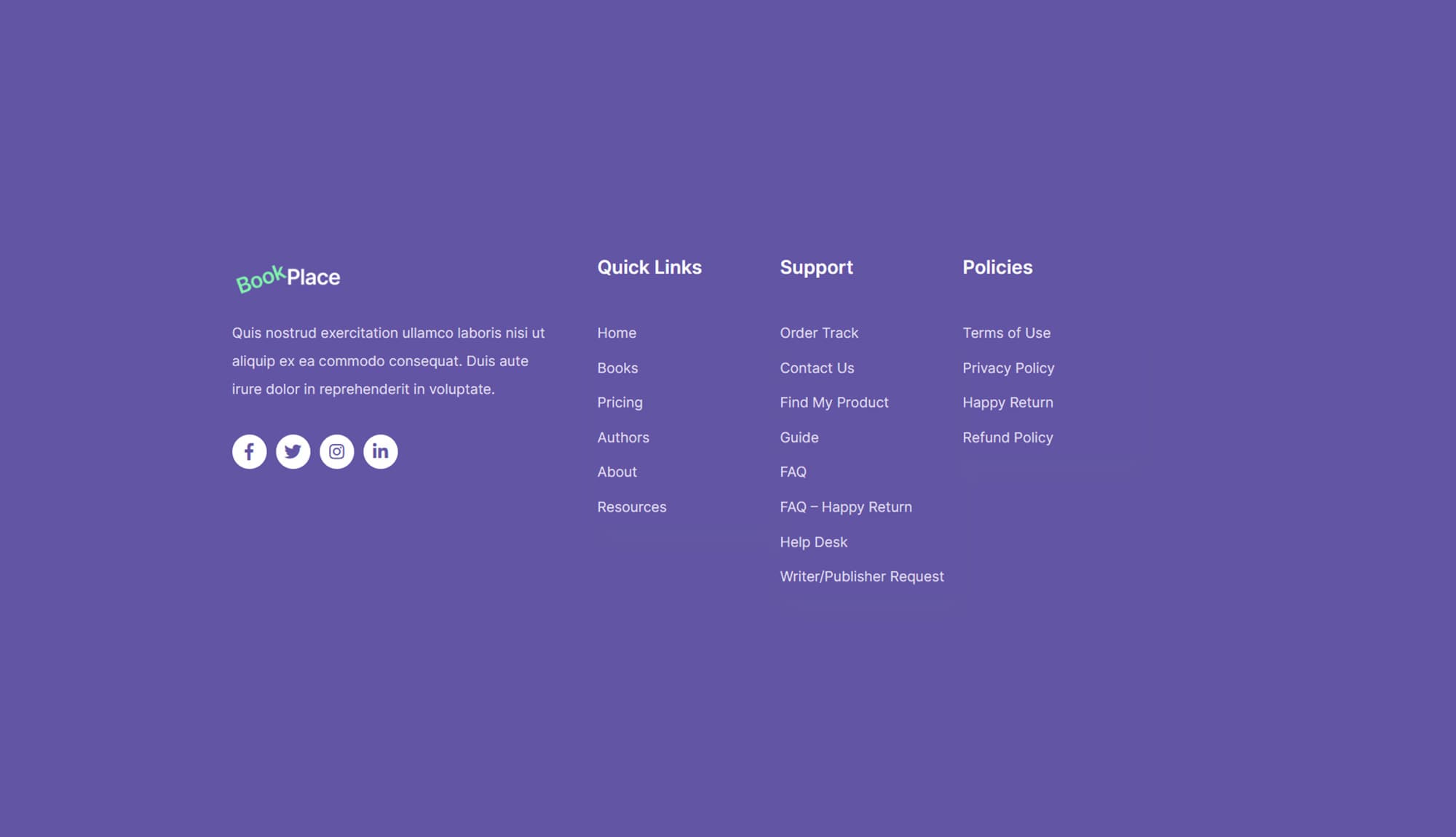 BookPlace Footer Section For Gutenberg Banner