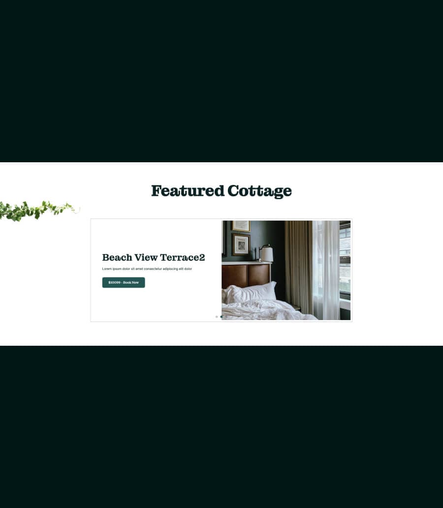 NatuRetreat Featured Cottage Slider Section By Templately