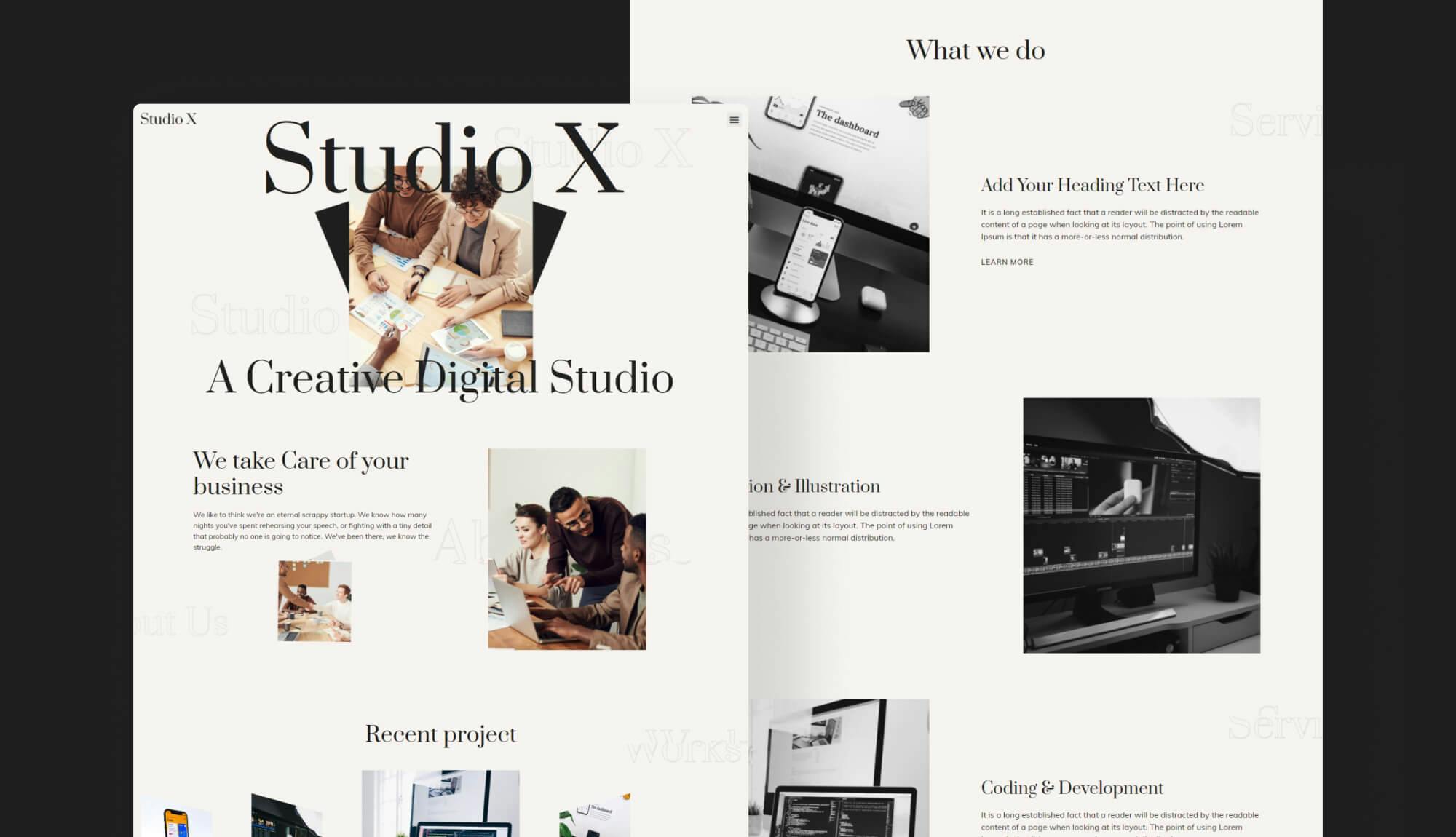 StudioX Home Page Banner
