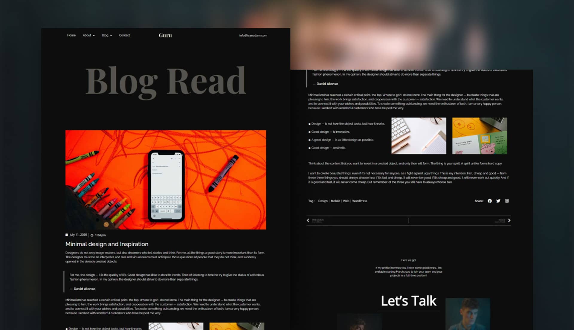 Guru Blog Details Page By Templately