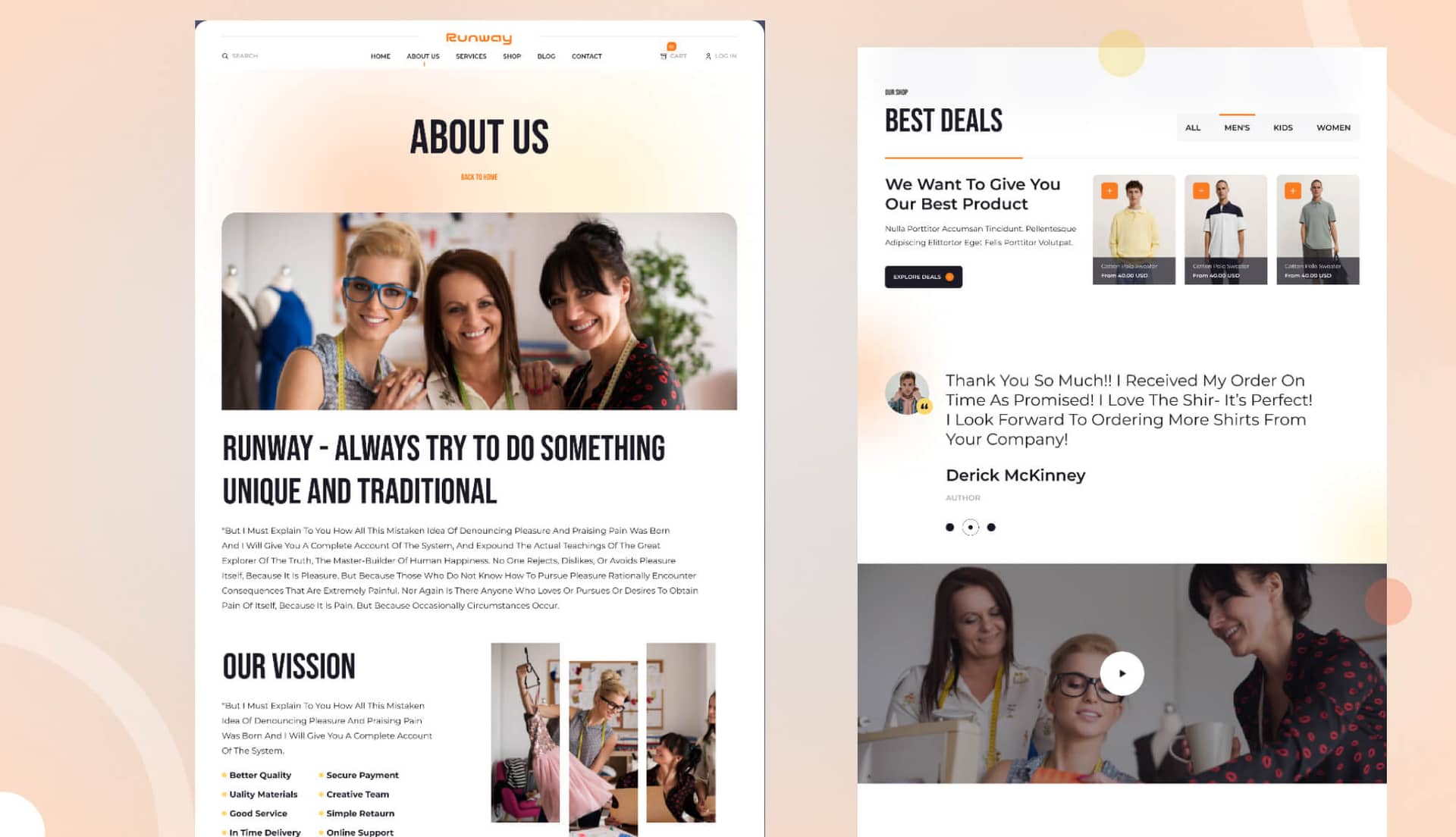 Runway About Page By Templately