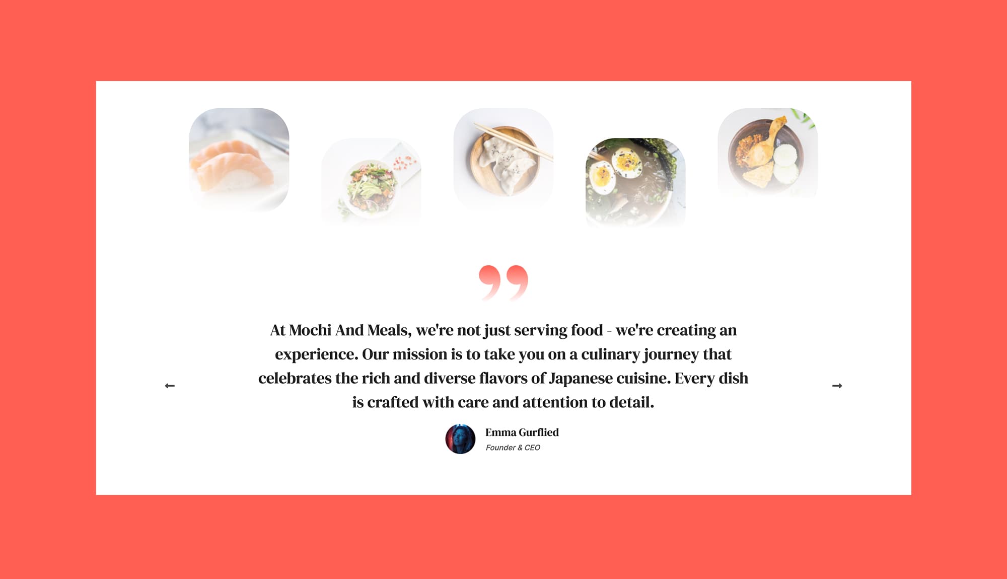 Mochi And Meals Testimonial Section Banner