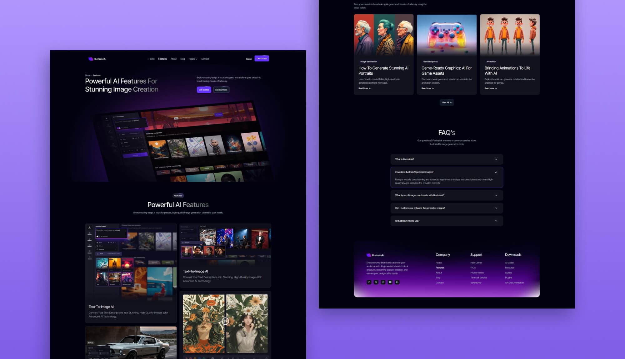 IllustrateAI Features Page for Gutenberg Banner