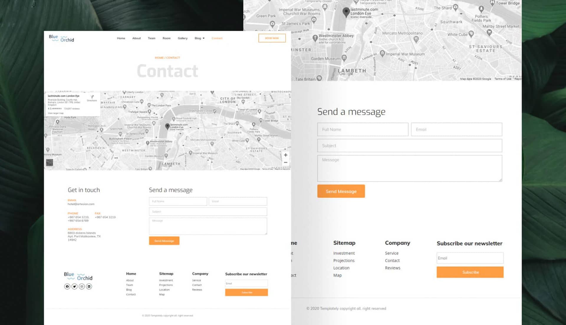 Blue Orchid Contact Page By Templately