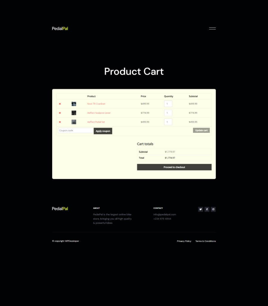 PedalPal Cart Page thumbnail
