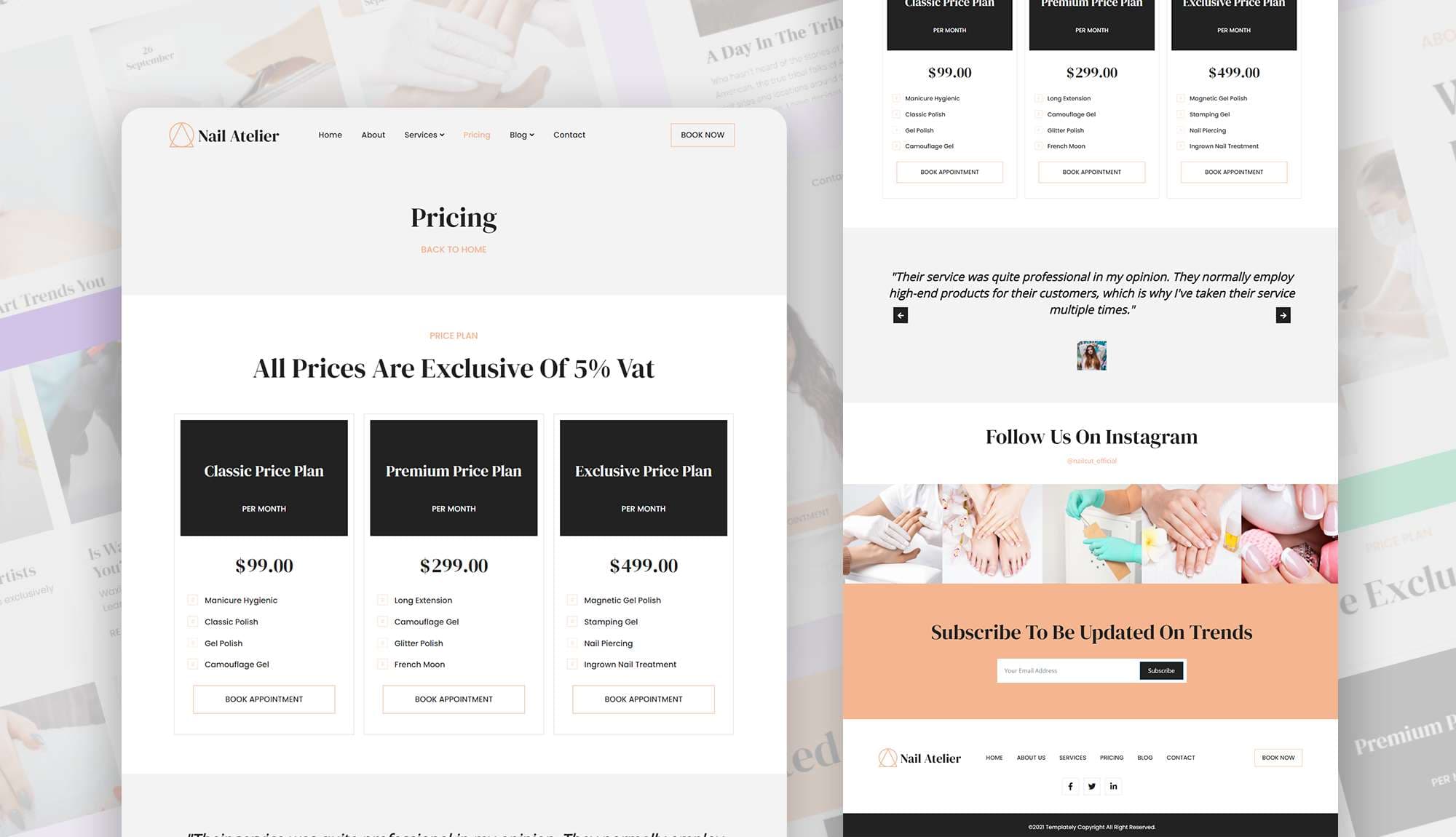 Nail Atelier Pricing Page Banner