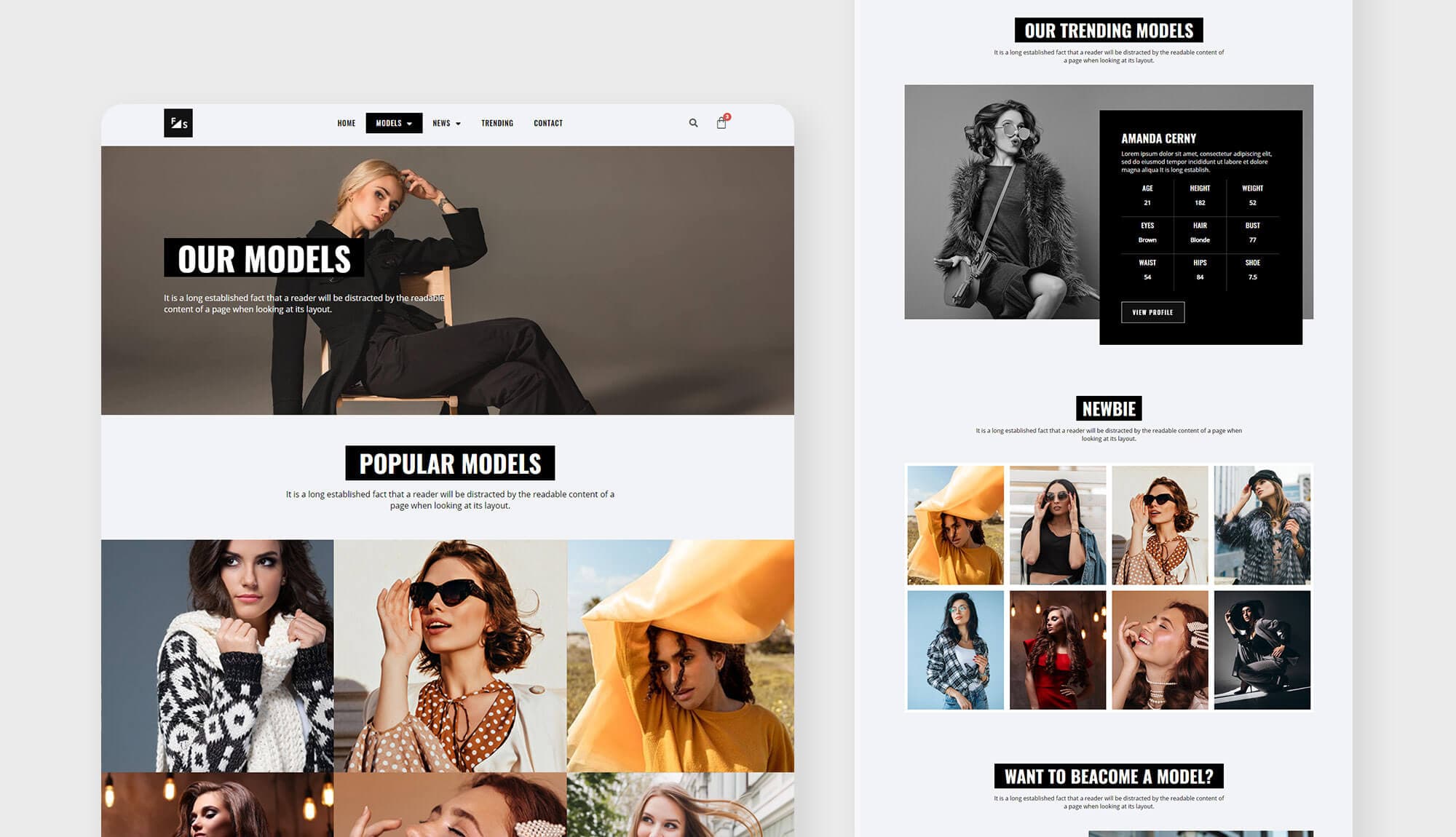 Fashion and Modeling Our Model Page Banner