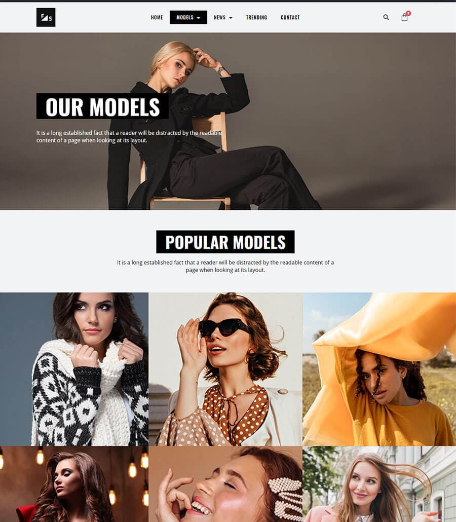 Fashion and Modeling Our Model Page thumbnail