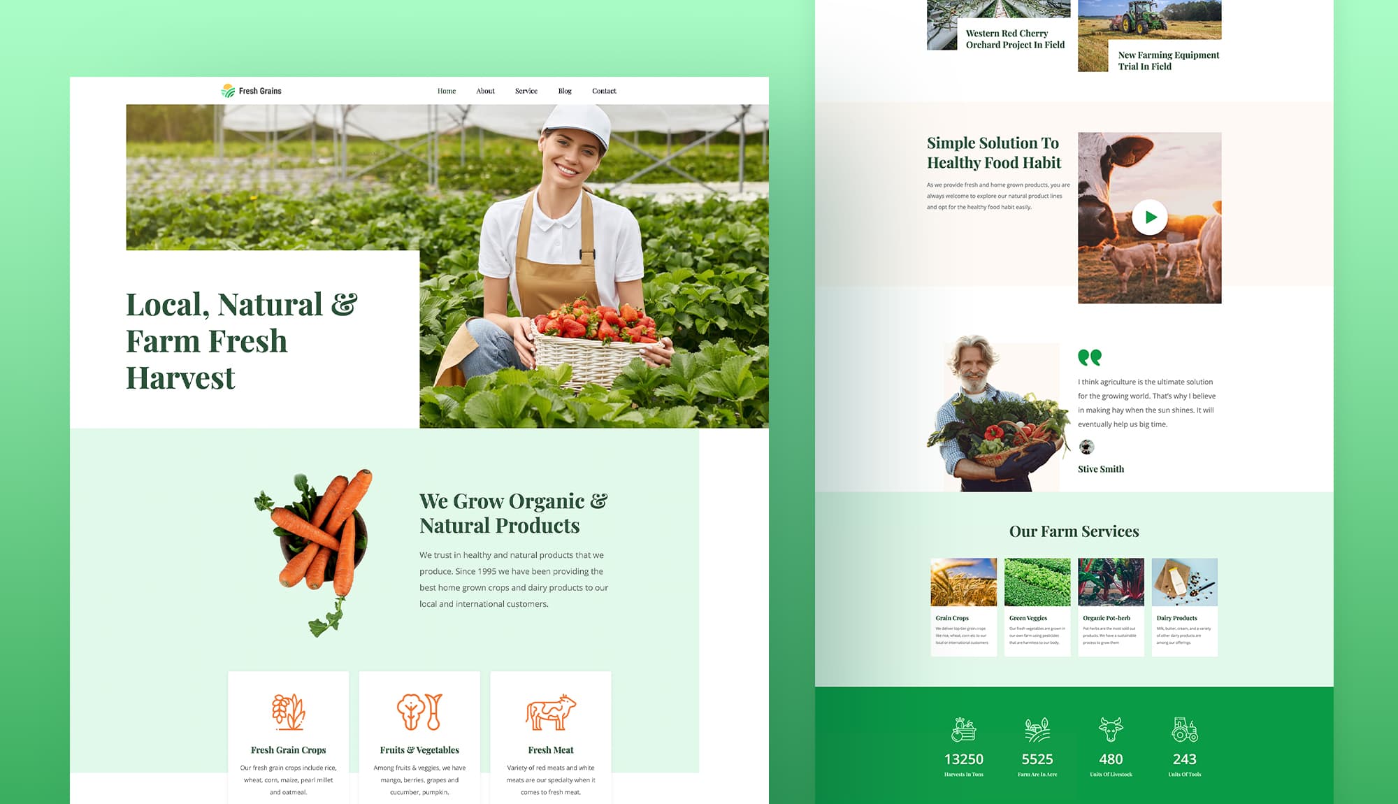 Fresh Grains Home Page For Gutenberg Banner