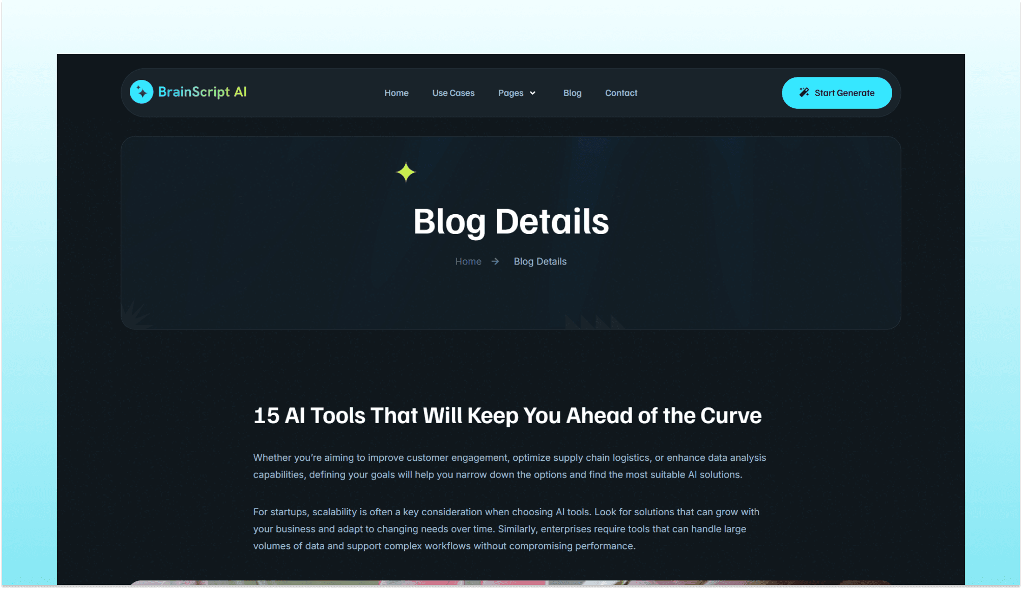 BrainScript AI Blog Details Page Banner