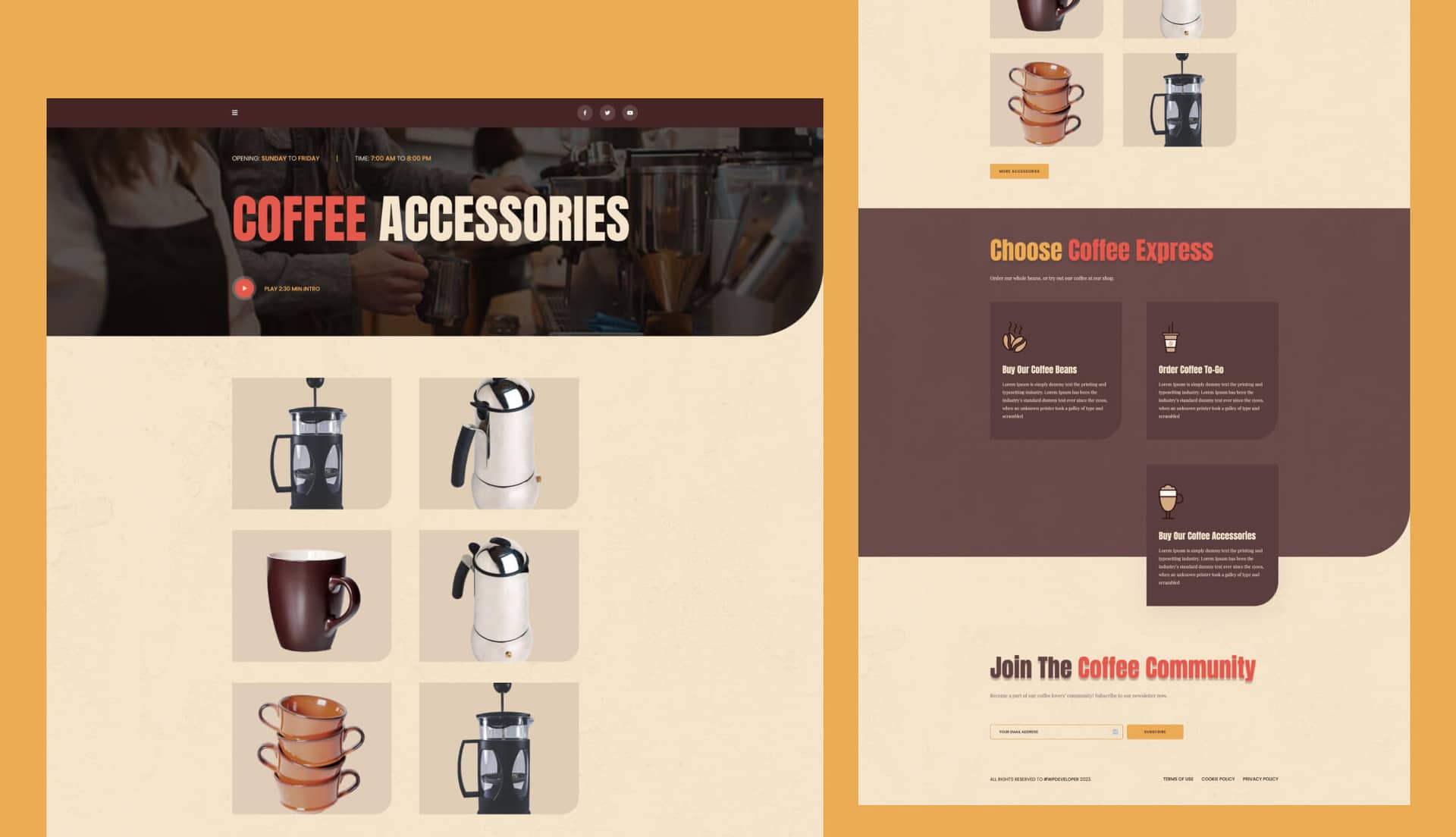 Coffee Express Accessories Page For Gutenberg By Templately