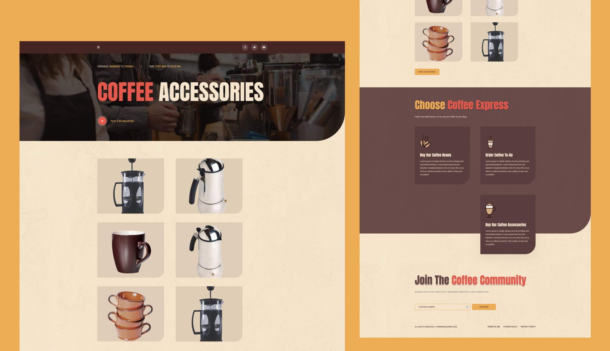 Coffee Express Accessories Page For Gutenberg Banner
