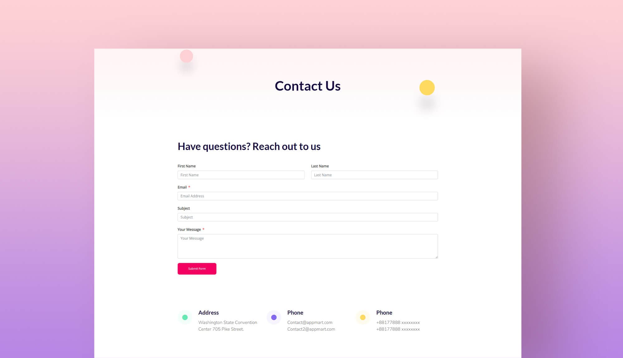 AppMart Contact Page For Gutenberg By Templately