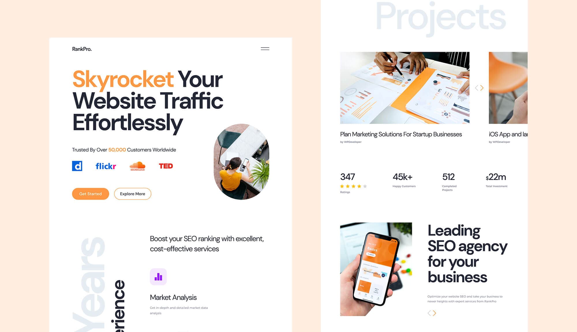 RankPro Home Page By Templately