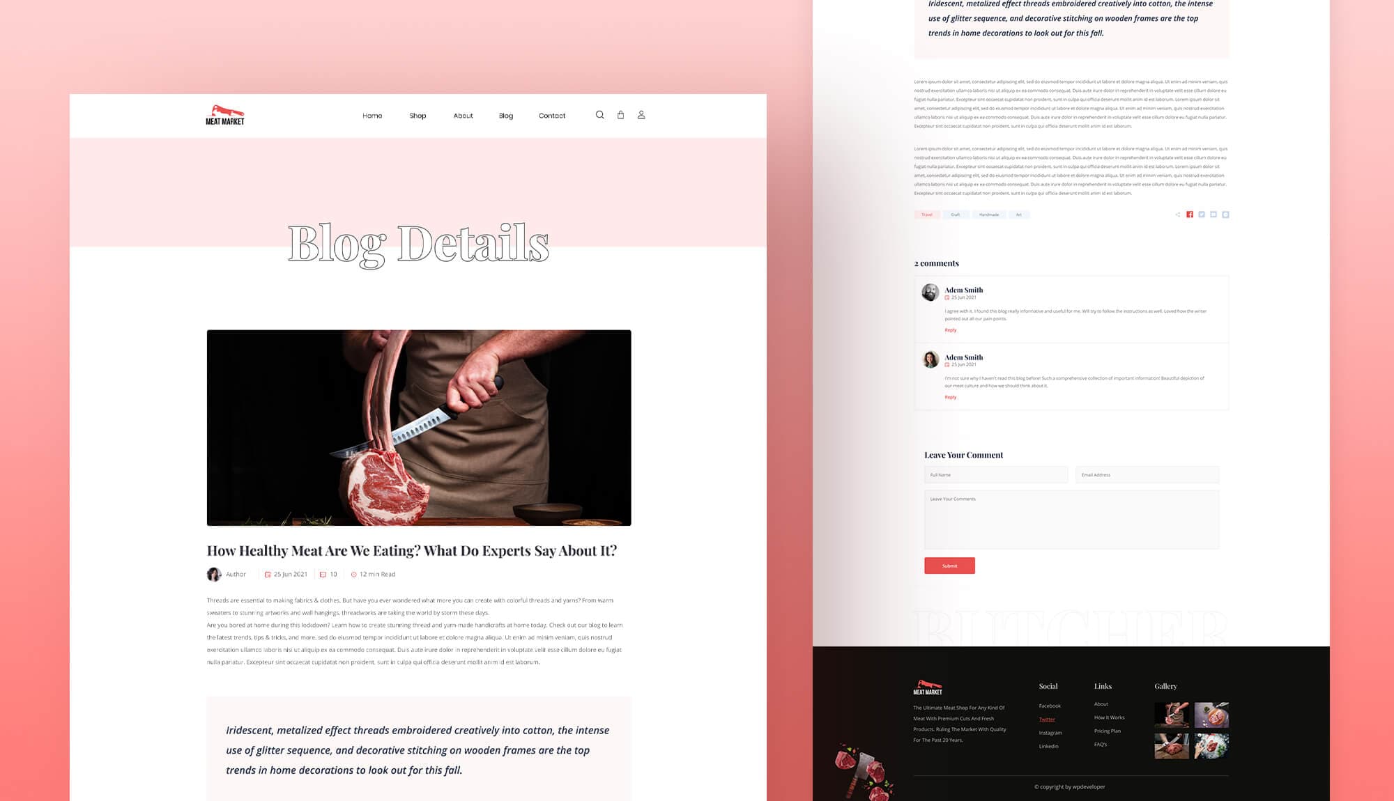 Meat Market Single Post Page Banner