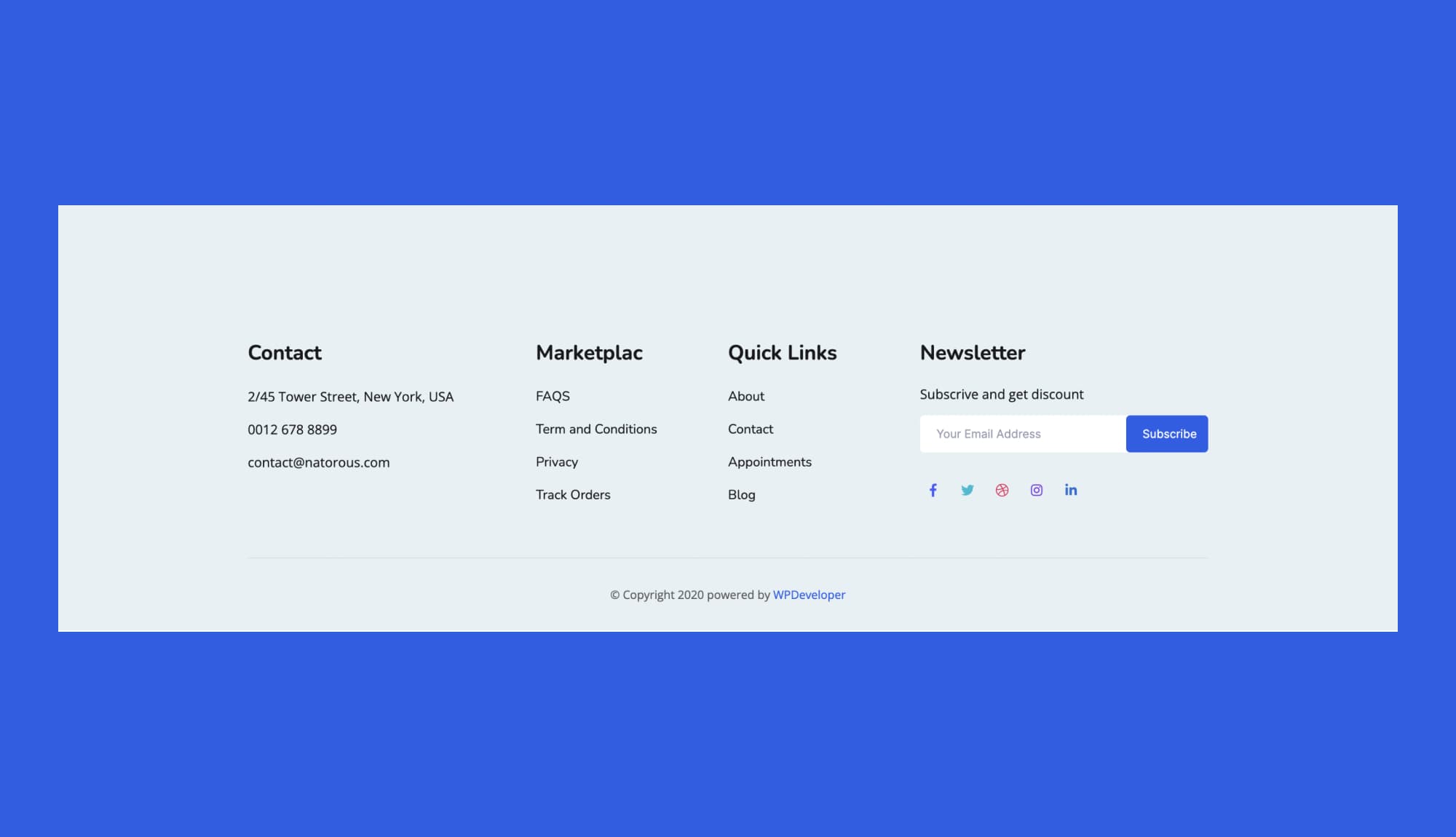 Holistic Wellness Footer Section For Gutenberg Banner