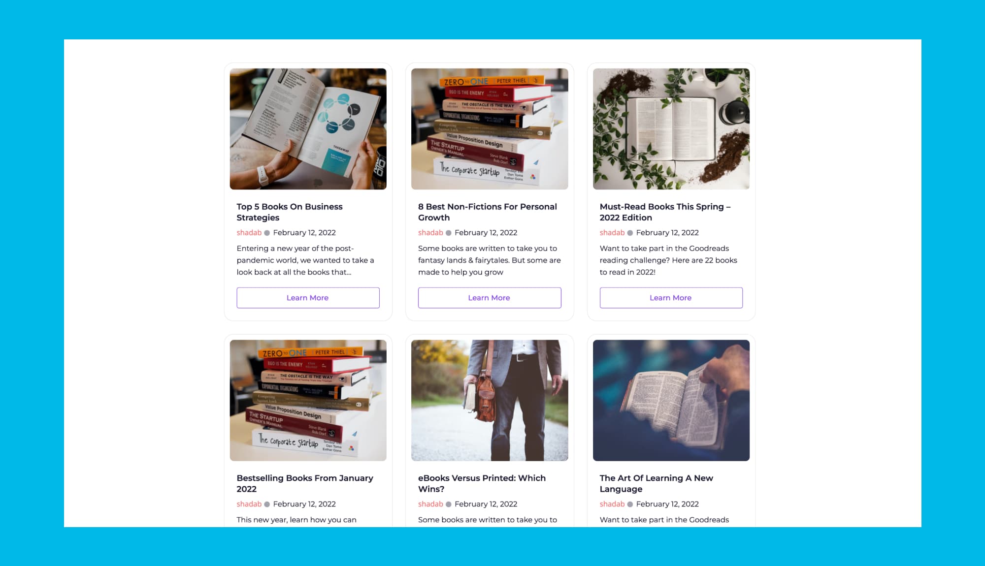 EleBook Blog Section By Templately