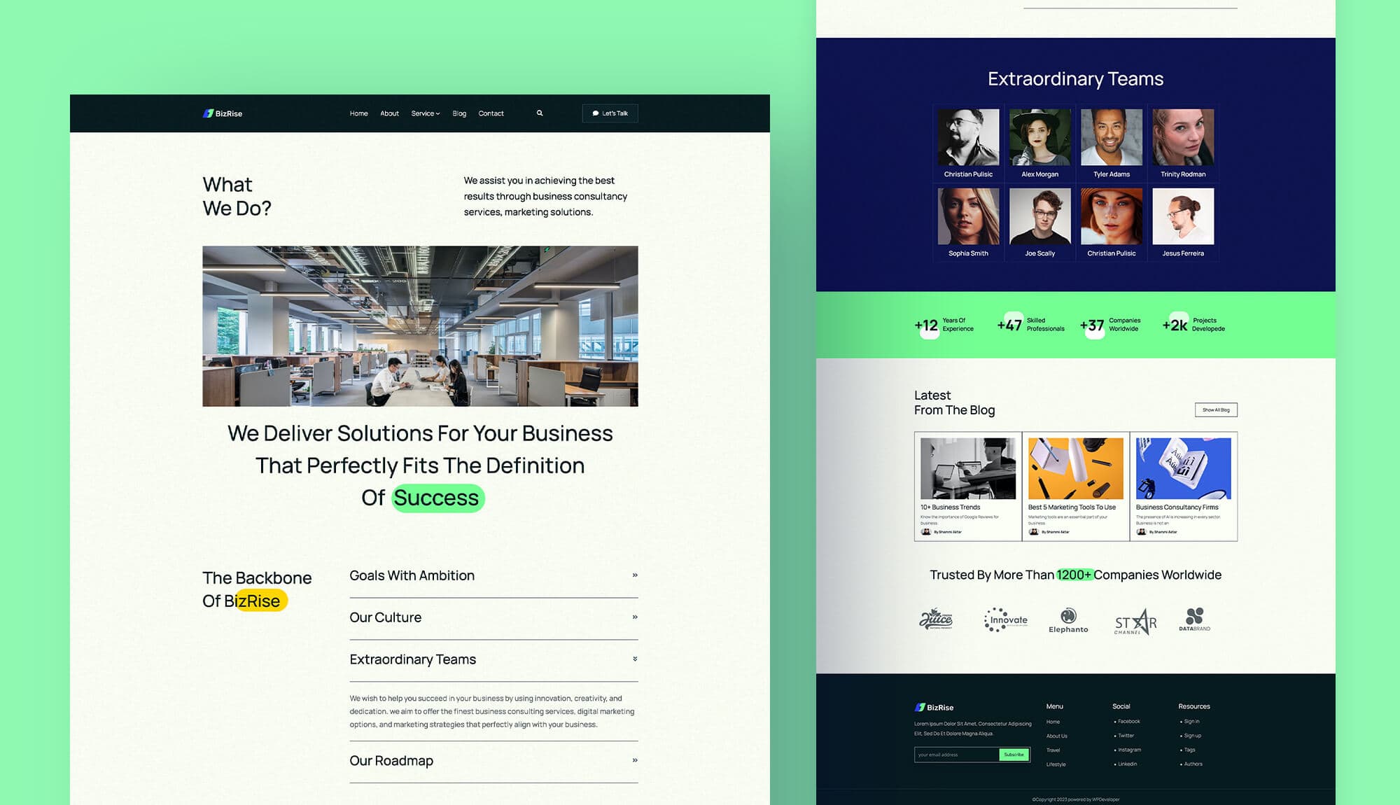 BizRise About Page For Gutenberg By Templately
