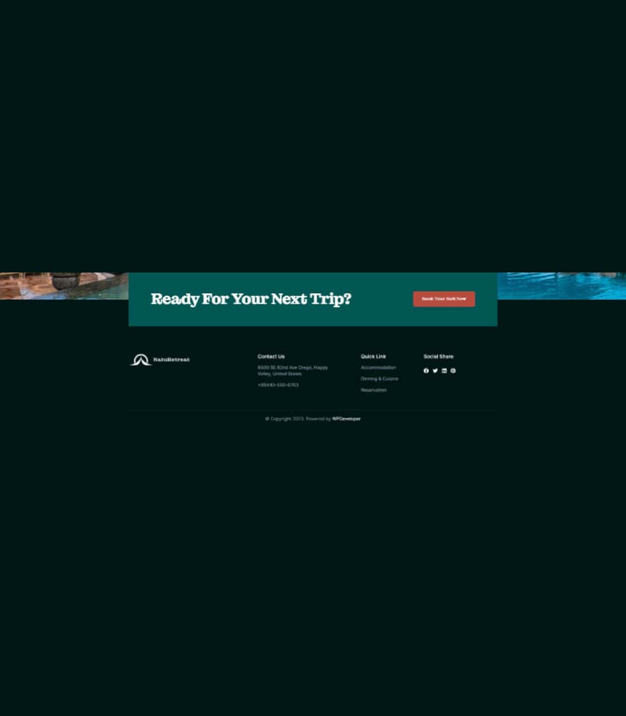 NatuRetreat Footer By Templately